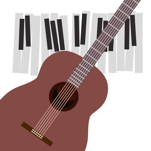 Guitar musical instrument pattern — Stock Vector