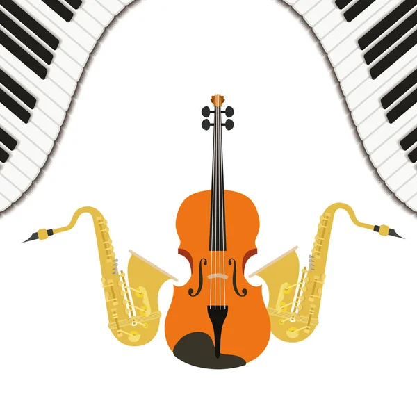 Musical instruments isolated icon — Stock Vector