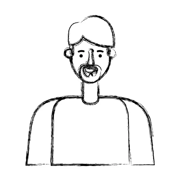 Junger Mann mit Bart und Avatarfigur — Stockvektor