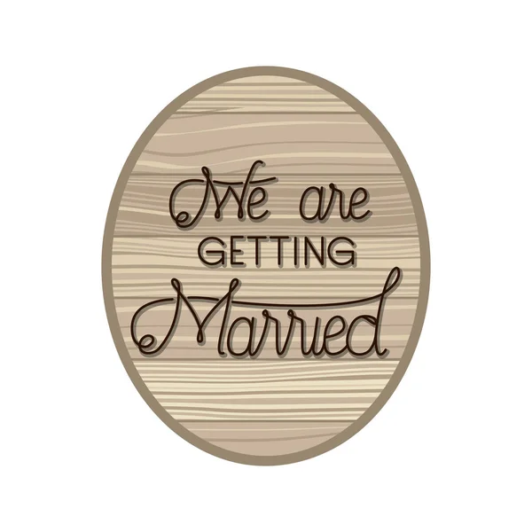 Convite de casamento no quadro de madeira —  Vetores de Stock
