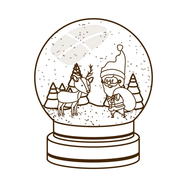 Kerstman in kristallen bol avatar karakter — Stockvector
