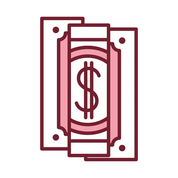 Billet dollar argent icône — Image vectorielle