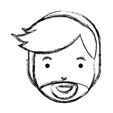 Genç adam kafa sakal avatar karakter ile