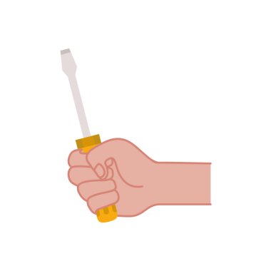 Tornavida Aracı ile el izole simgesi