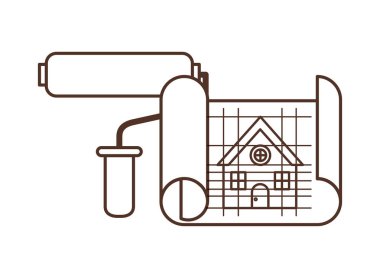 inşaat planı izole simgesi