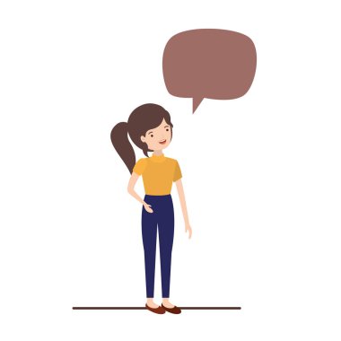 konuşma balonu avatar karakter olan kadın