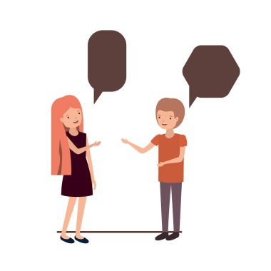 konuşma balonu avatar karakter ile Çift