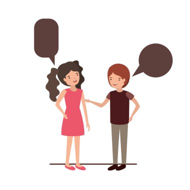 konuşma balonu avatar karakter ile Çift