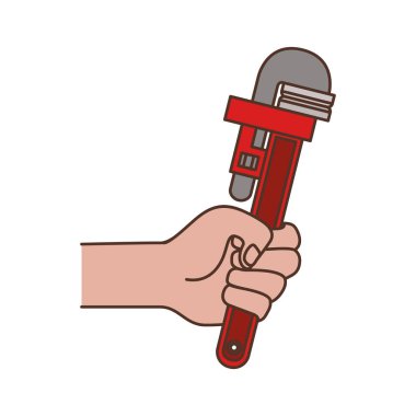 tesisatçı anahtar izole simgesi ile el