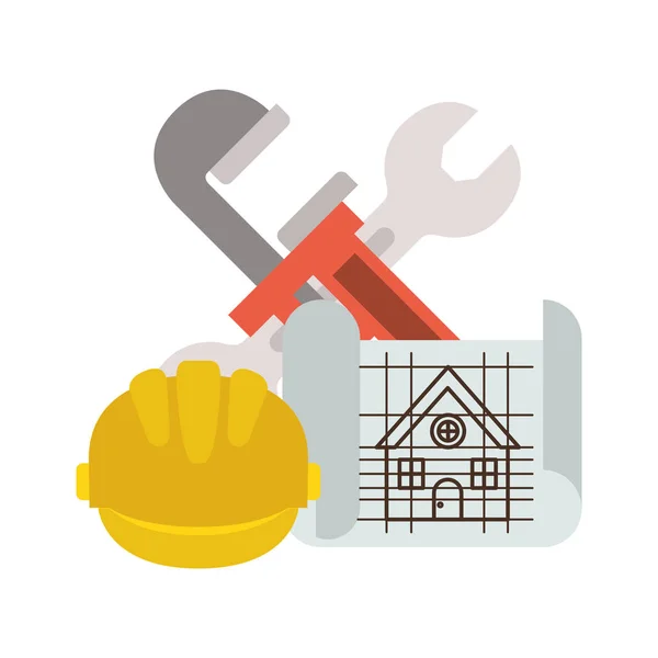 Construction plan isolated icon — Stock Vector