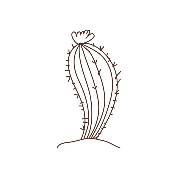 Cactus dans le paysage icône isolée — Image vectorielle