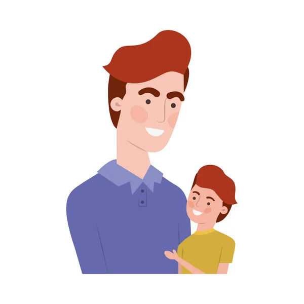 Pai com caráter avatar filho — Vetor de Stock