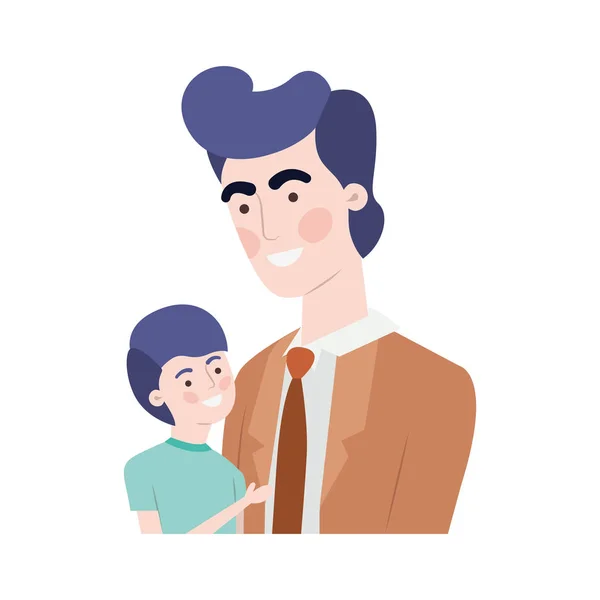Père avec fils avatar personnage — Image vectorielle