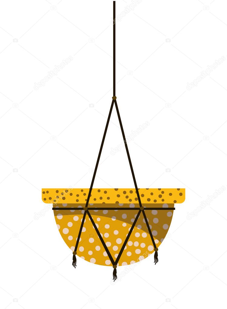 flowerpot on macrame hangers icon