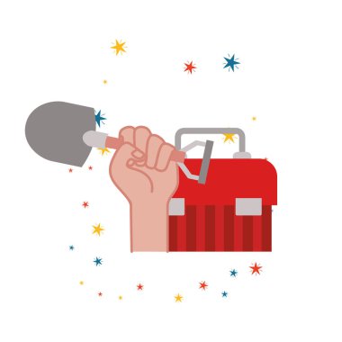 yapı alet kutusu simgesi ile el