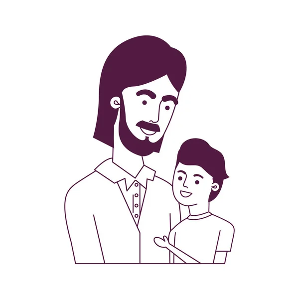 Father with son avatar character — Stock Vector