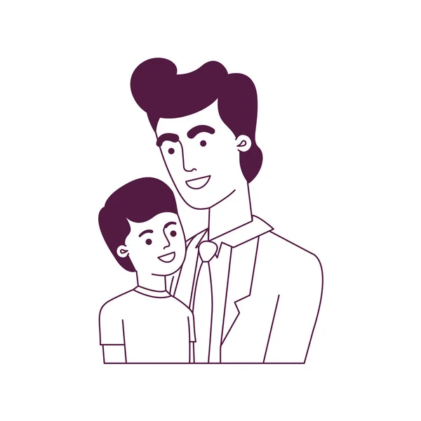 Πατέρας με τον γιο avatar χαρακτήρα — Διανυσματικό Αρχείο