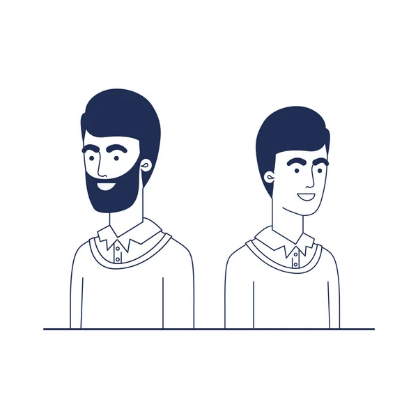 Giovani uomini personaggio avatar — Vettoriale Stock
