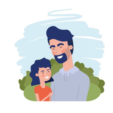 kızı avatar karakteri ile baba