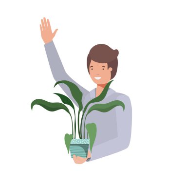 houseplant avatar karakteri ile adam