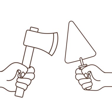 spatula ve aks izole simgesi ile el