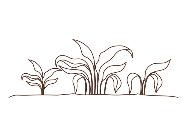 Рослина в пейзажі ізольована іконка — стоковий вектор