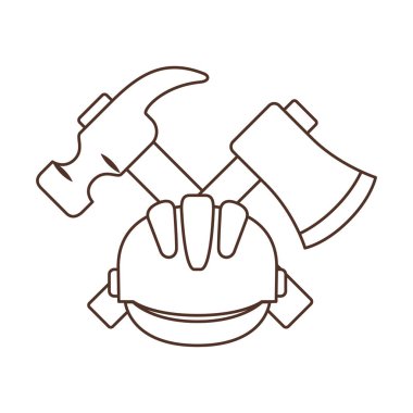 inşaat araçları izole simgesi