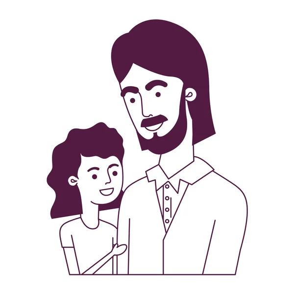 Πατέρας με κόρη χαρακτήρα avatar — Διανυσματικό Αρχείο