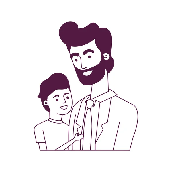Oğlu avatar karakteri ile baba — Stok Vektör