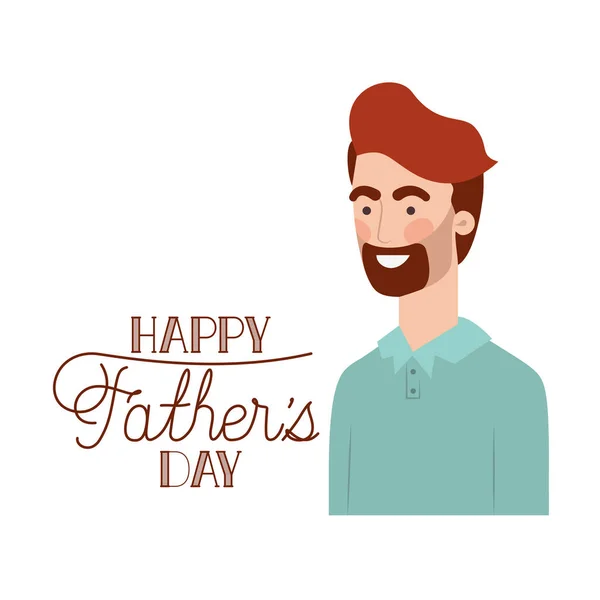 Boldog apa nap címkét Man ikon — Stock Vector