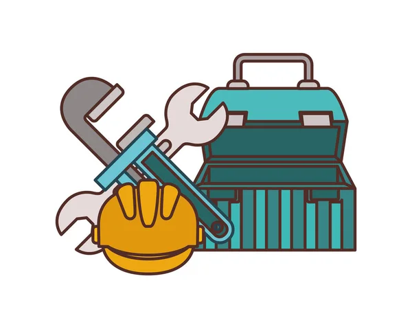 Construction tool box isolated icon — Stock Vector