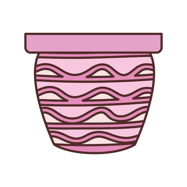 Bonito vaso de flores ícone isolado — Vetor de Stock