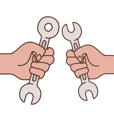 anahtar aleti izole simgesi ile eller