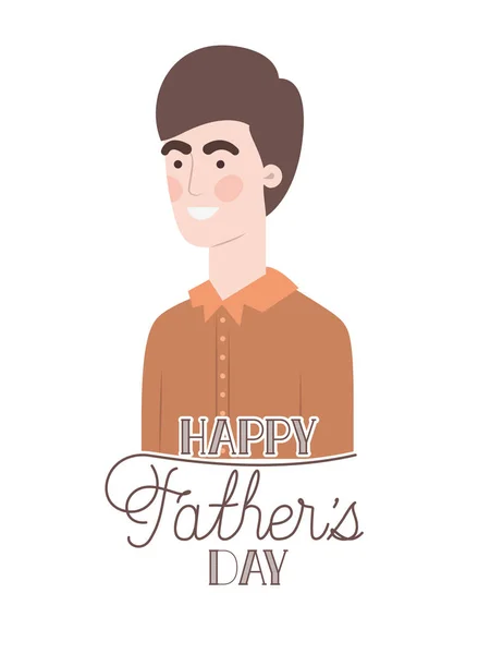 Happy father day label with man icon — Stock Vector