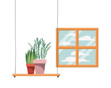 raf izole simgesi üzerinde saksı ile houseplants