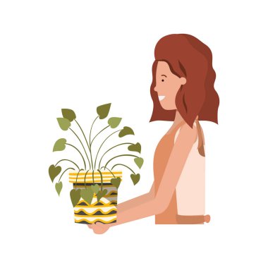 Ev bitkisi avatar karakterli kadın