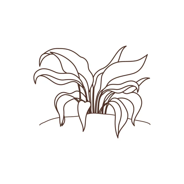 Planta en paisaje icono aislado — Vector de stock