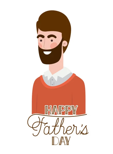 Щасливий день батька лейбл з іконою людини — стоковий вектор