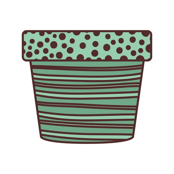 Cute flower pot isolated icon — Stock Vector