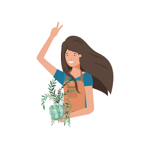 Žena s květinovým avatarem — Stockový vektor