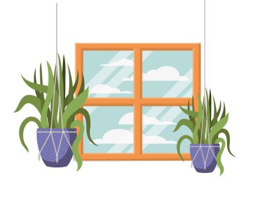 macrame askıları simgesi üzerinde houseplants