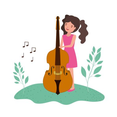 manzara avatar karakter keman ile kadın