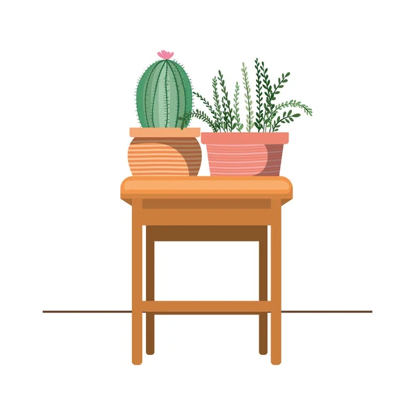 Kaktusy s květináčem na ikoně tabulky — Stockový vektor