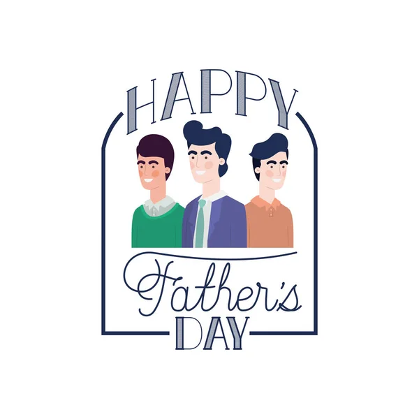 Boldog apa nap címkét a férfiak ikon — Stock Vector