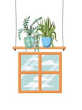 raf izole simgesi üzerinde saksı ile houseplants
