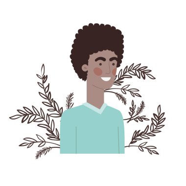 Yaprak karakterli genç bir adam.