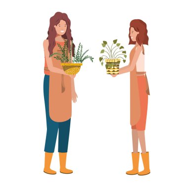 ev bitkisi avatar karakterli kadınlar