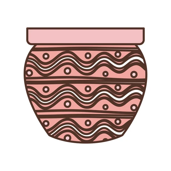 Carino vaso di fiori isolato icona — Vettoriale Stock