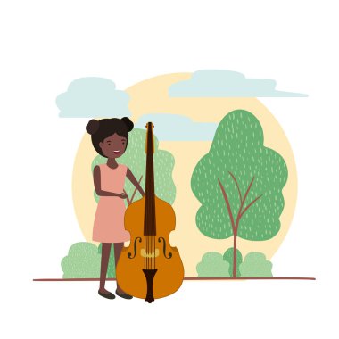 manzara avatar karakter keman ile kadın