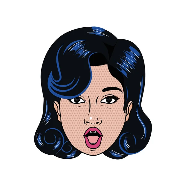 Cabeza del personaje avatar mujer joven — Vector de stock